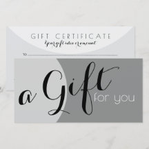 Un certificat-cadeau pour vos idées - Typographie