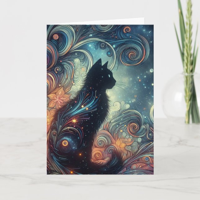 Carte Un chat noir (Devant)