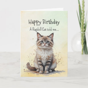 Carte Un chat Ragdoll Personnalité Anniversaire Fun Anim