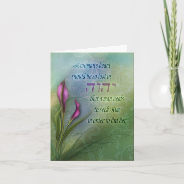 Carte Un coeur féminin - Calla Lily (Devant)