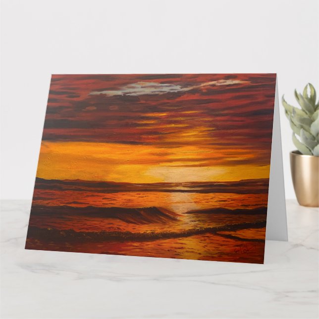 Carte Un Coucher De Soleil Orange Brillant, Par Gary Pol (Petite plante)