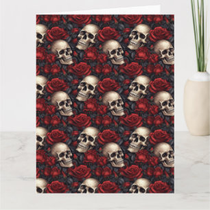 Carte Un crâne et une série Rose 10