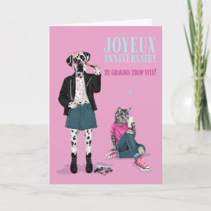 Carte Un dalmatien et un conversation à la mode