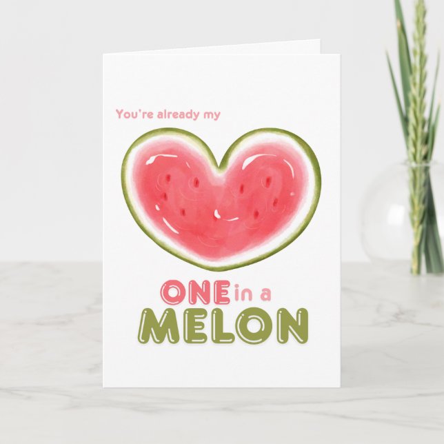 Carte Un dans une Saint-Valentin Melon (Devant)