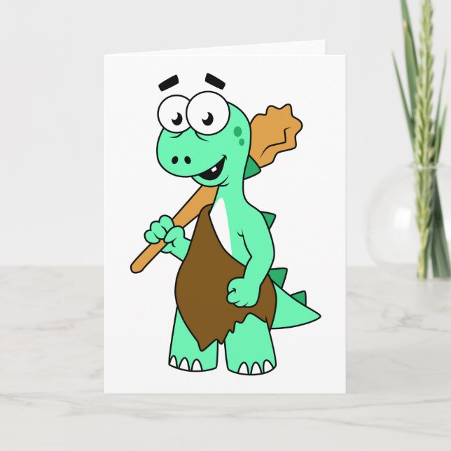 Carte Un Dessin Tyrannosaurus Rex Caveman. (Devant)