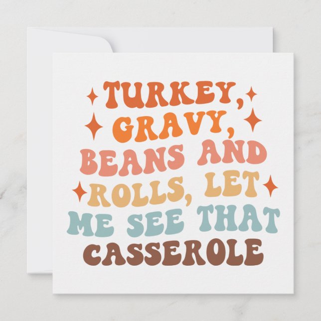 Carte Un dîner de Thanksgiving rétro (Devant)