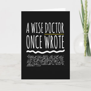 Carte Un Docteur Sage Écrit Un Jour Docteur Drôle