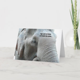 Carte Un éléphant drôle pour le vieillissement Anniversa
