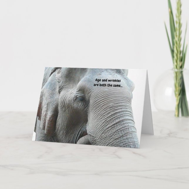 Carte Un éléphant drôle pour le vieillissement Anniversa (Devant)