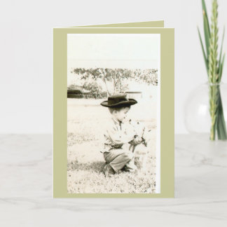 Carte un garçon et son premier chien