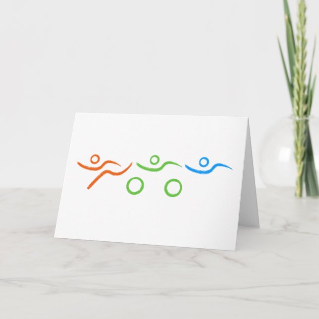 Carte Un grand cadeau de Triathlon pour votre ami ou fam (Devant)