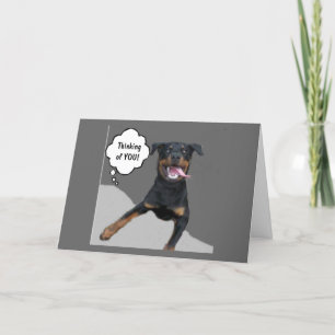 CARTE UN GRAND CHIEN NOIR AVEC UNE GRANDE LANGUE PENSE À