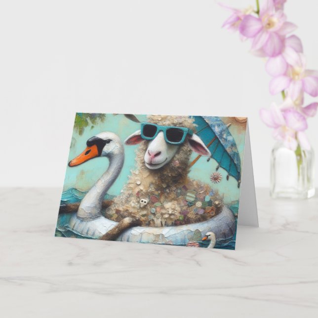 Carte Un Gros Cygne Mouteux Flotte Toutes Les Occasions (Orchidée)