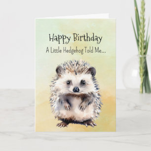 Carte Un Hérisson Personnalité Anniversaire Animaux Amus