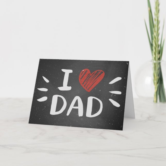 Carte Un hommage au tableau noir : J'❤️ Papa (Devant)