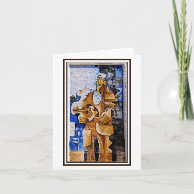 Carte Un homme avec guitare. Art mural en Orgosolo, Sard (Devant)