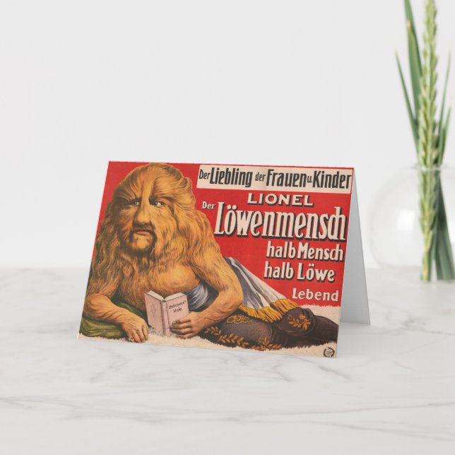 Carte Un Homme Avec Tête Lion Lecture Shakespeare, 1913. (Devant)