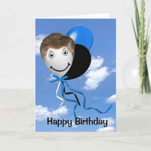Carte Un homme d'anniversaire sur un ballon de fête