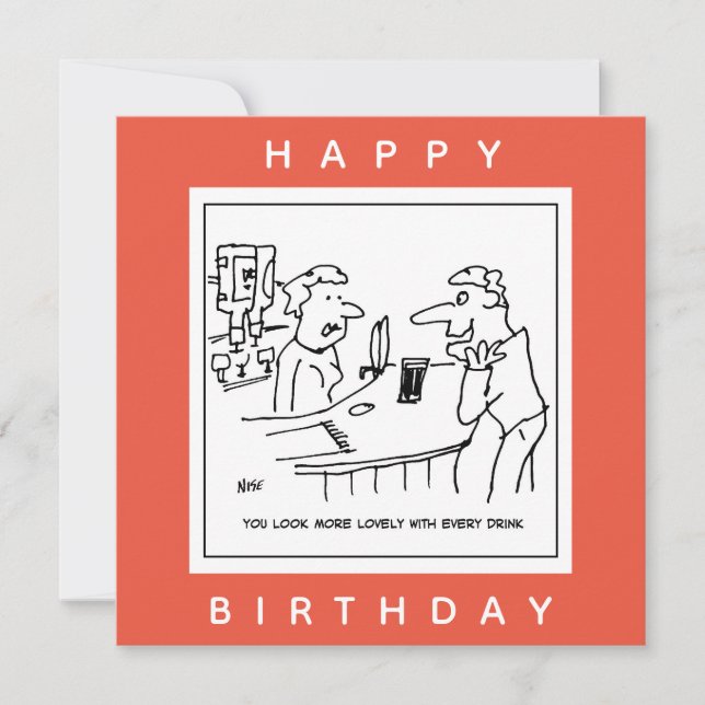 Carte Un homme qui flatte une barmaid dans un dessin d'u (Devant)