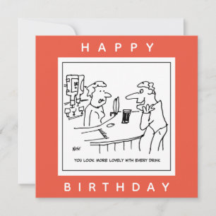 Carte Un homme qui flatte une barmaid dans un dessin d'u