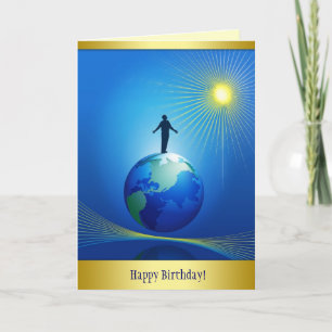 Carte Un homme sur le globe