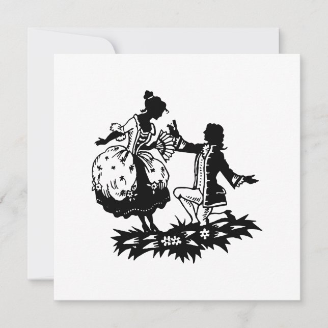Carte Un homme victorien propose à la femme Silhouette A (Devant)