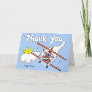 Carte Un Homme Volant Avion Écrire Des Mots Merci Dans S