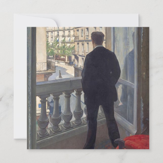 Carte Un jeune homme à sa fenêtre par Gustave Caillebott (Devant)