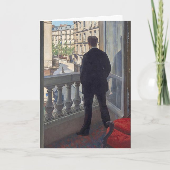 Carte Un jeune homme à sa fenêtre par Gustave Caillebott (Devant)