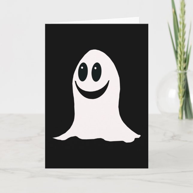 Carte Un joli fantôme de dessin d'Halloween (Devant)