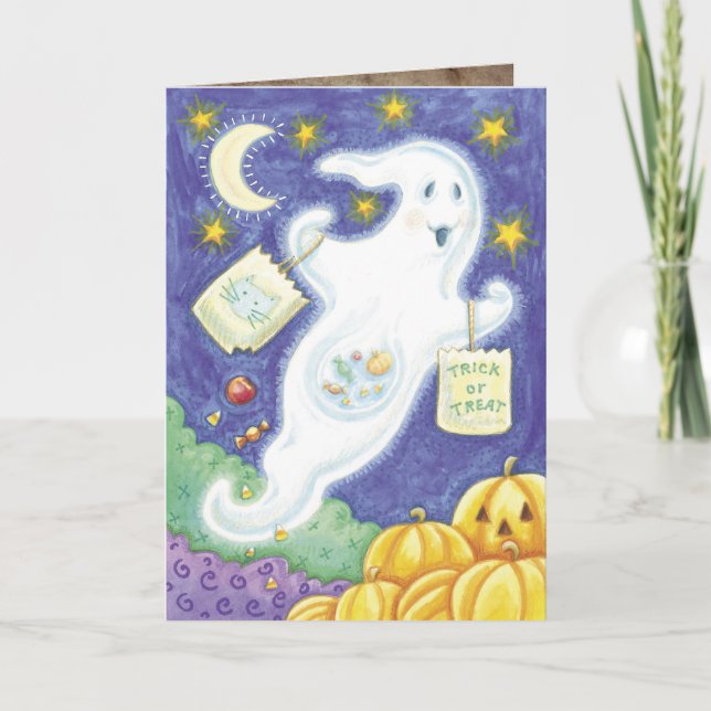 Carte Un joli fantôme d'Halloween (Devant)