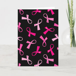 Carte Un joli Motif à ruban pour cancer du sein rose