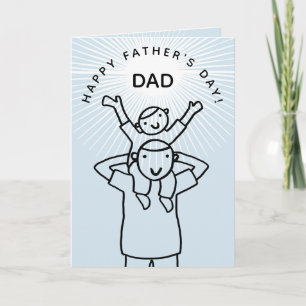 Carte Un joli papa caricaturiste avec une Fête des pères