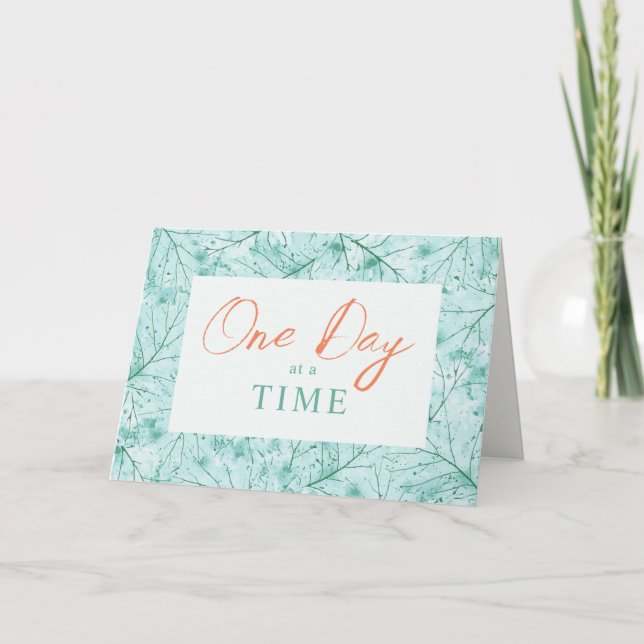 Carte Un jour à la fois Sobriety Birthday Mint Green (Devant)