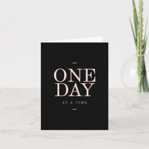 Carte Un jour - Citation Motivationnelle Objectifs Rose 