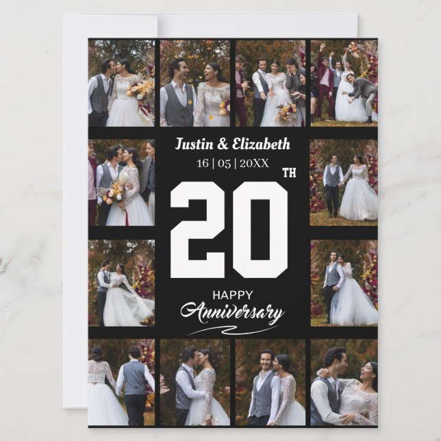 Carte Un joyeux anniversaire 12 Photo Collage (Devant)