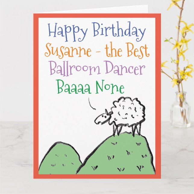 Carte Un joyeux anniversaire à une danseuse de salle de  (Fleur jaune)