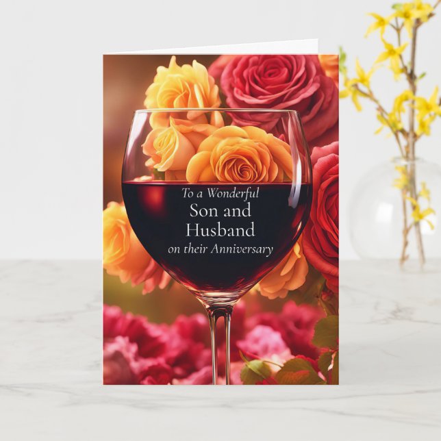 Carte Un joyeux anniversaire pour le fils et le mari ave (Fleur jaune)