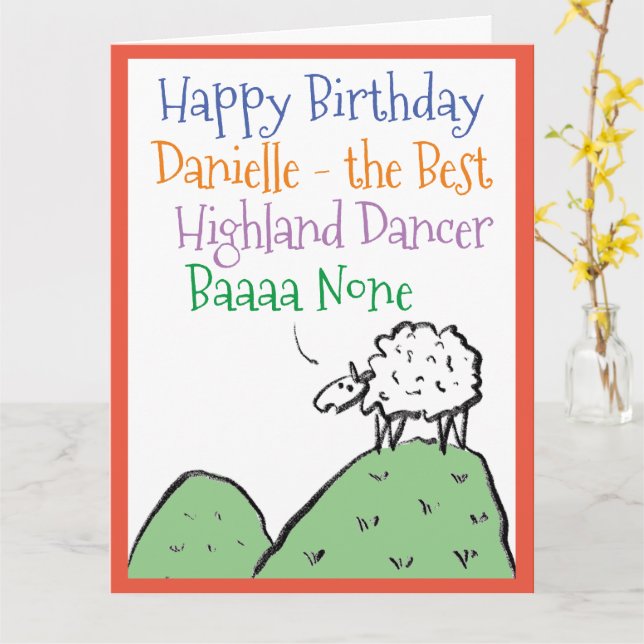 Carte Un joyeux anniversaire pour une danseuse des Highl (Fleur jaune)