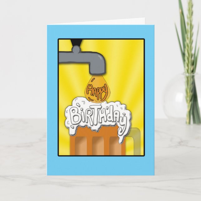 Carte Un joyeux anniversaire sur le robinet (Devant)