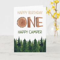 Un Joyeux Camper Aquarelle Enfants 1er anniversair