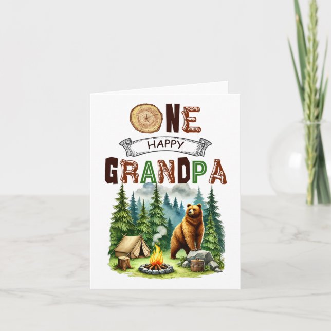 Carte Un joyeux grand-père campeur premier anniversaire  (Devant)