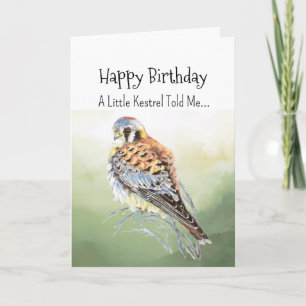 Carte Un Kestrel Personnalité Anniversaire Amusant Oisea