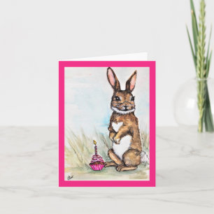Carte Un lapin a un anniversaire