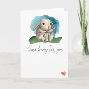 Carte Un lapin mignon t'aime mignon lapin valentine