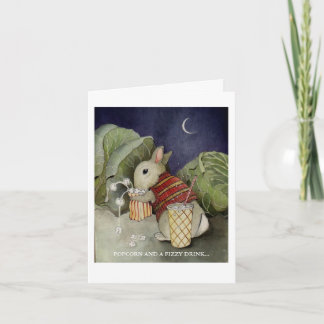 Carte Un lapin profite d'un snack