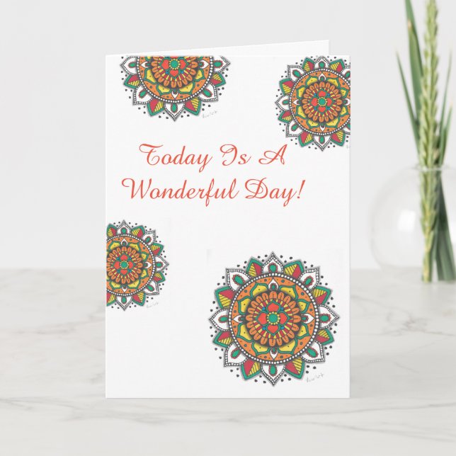 Carte Un mandala merveilleux de joyeux anniversaire de (Devant)