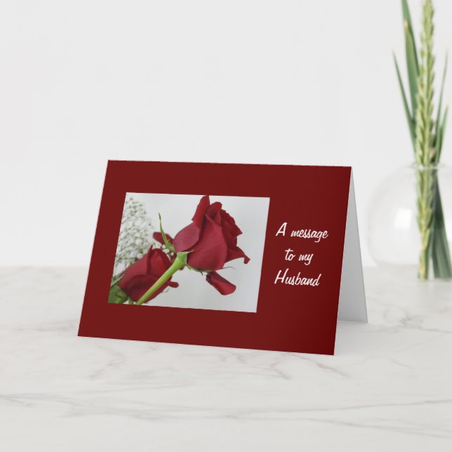 Carte Un message à mon mari - Amour d'anniversaire (Devant)