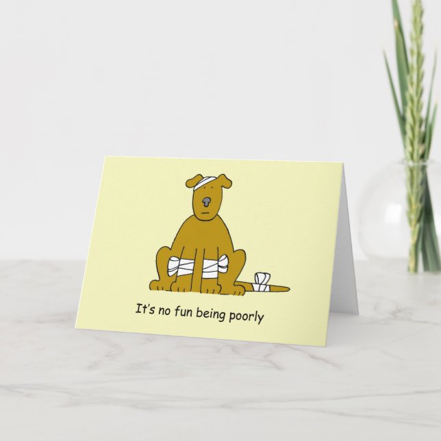 Carte Un mignon chien de dessin dans les pandages se por (Devant)