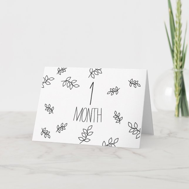 Carte Un mois (simple floral) (Devant)